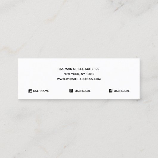 Black Astrology Stars Stud Earning Display Card Mini Visitekaartje (Achterkant)