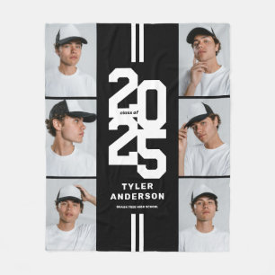 Black Athletic Afstuderen Fotocollage Afstuderen Fleece Deken