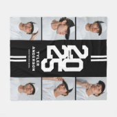 Black Athletic Afstuderen Fotocollage Afstuderen Fleece Deken (Voorkant (Horizontaal))