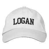 Black Athletic Block Monogram Custom Name Geborduurde Pet (Voorkant)