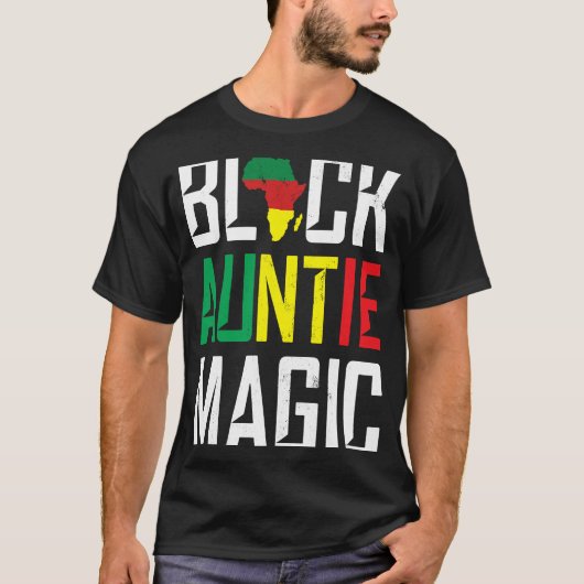 Black Auntie Magic Aunt Godmoeder African Origin T-shirt (Voorkant)