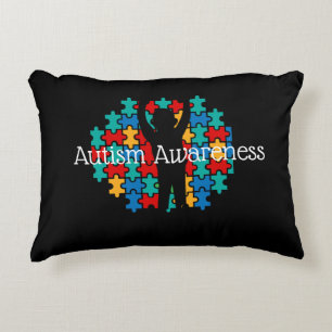Black Autism Awareness puzzel Accent Kussen