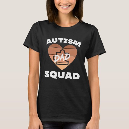 Black Autism Dad Squad Autistic Son Kids Neurodive T-shirt (Voorkant)