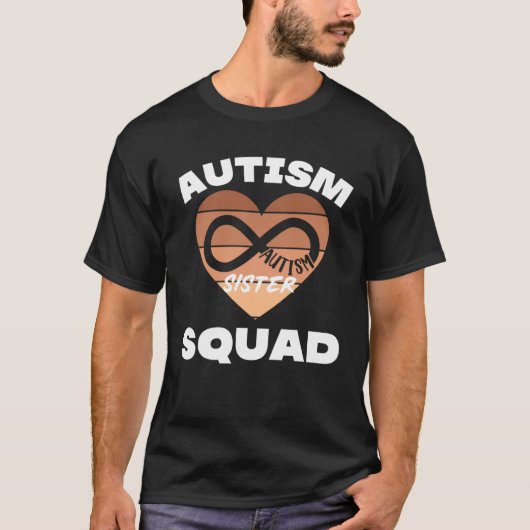 Black Autism Sister Squad My Brother Has Autism In T-shirt (Voorkant)
