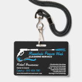 Black Auto Pressure Washing Power Wash CLEANING Badge (Voorkant met koord)