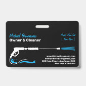 Black Auto Pressure Washing Power Wash CLEANING Badge (Achterkant)