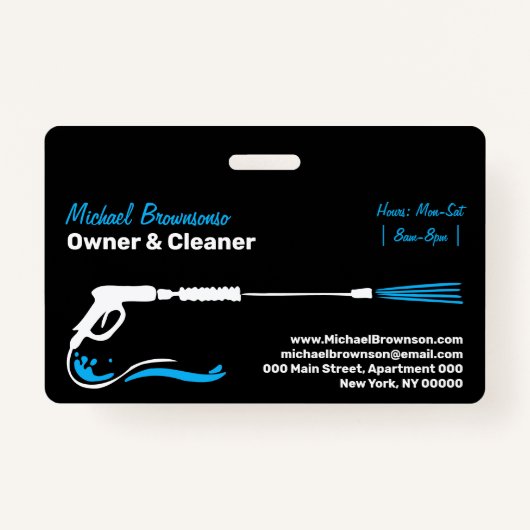 Black Auto Pressure Washing Power Wash CLEANING Badge (Achterkant)