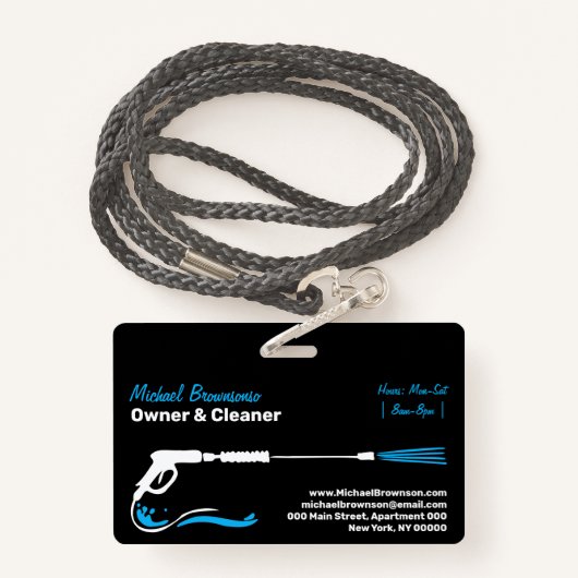 Black Auto Pressure Washing Power Wash CLEANING Badge (Achterkant met draagriem)