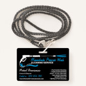 Black Auto Pressure Washing Power Wash CLEANING Badge (Voorkant met draagriem)