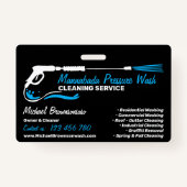 Black Auto Pressure Washing Power Wash CLEANING Badge (Voorkant)