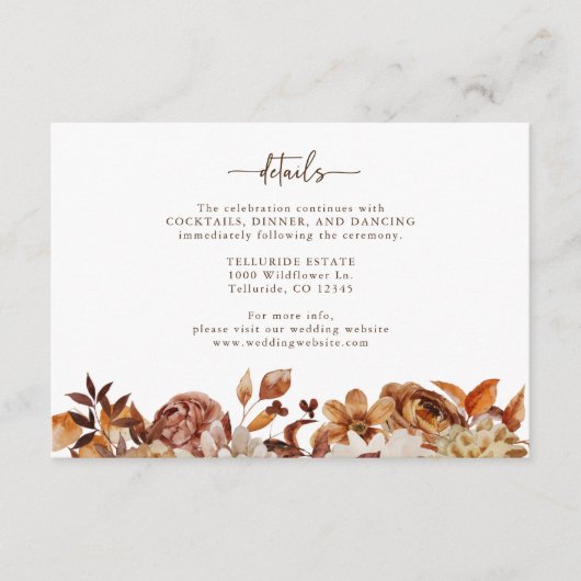 Black Autumn Details Informatiekaartje (Voorkant)