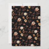 Black Autumn Wedding Kaart (Achterkant)