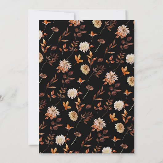 Black Autumn Wedding Kaart (Achterkant)