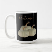 Black Autumn White Pumpkins Thanksgiving Koffiemok (Links)