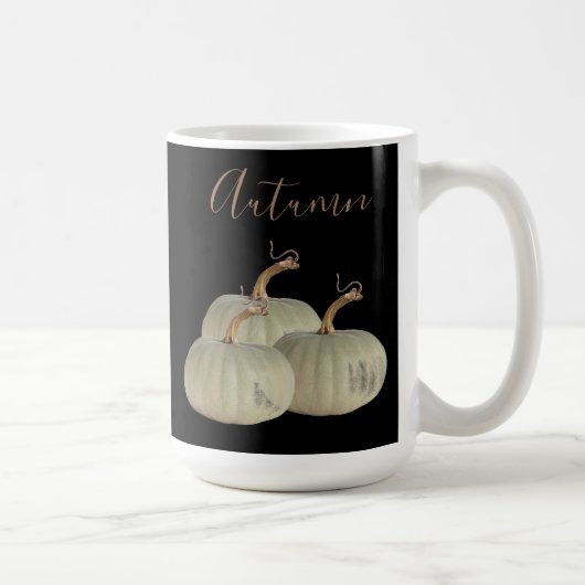 Black Autumn White Pumpkins Thanksgiving Koffiemok (Rechts)