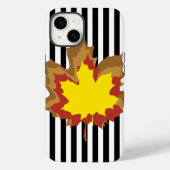 Black Autumnal Stripes met Leaves Case-Mate iPhone Case (Achterkant)