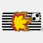 Black Autumnal Stripes met Leaves Case-Mate iPhone Case (Achterkant (horizontaal))