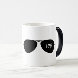 Black Aviator Sunbril Custom Pilot Name Initiaal Magische Mok