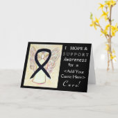 Black Awareness Ribbon Angel Custom Want Kaarten (Gele Bloem)