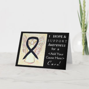 Black Awareness Ribbon Angel Custom Want Kaarten