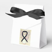 Black Awareness Ribbon Angel Party Favor Boxes Bedankdoosjes (Voorkant Zijde)