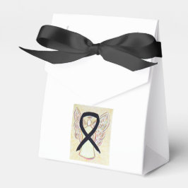 Black Awareness Ribbon Angel Party Favor Boxes Bedankdoosjes