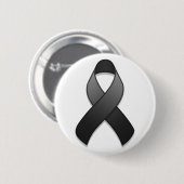 Black Awareness Ribbon Button (Voorkant /achterkant)