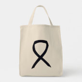 Black Awareness Ribbon Custom Art Canvas tas (Achterkant)
