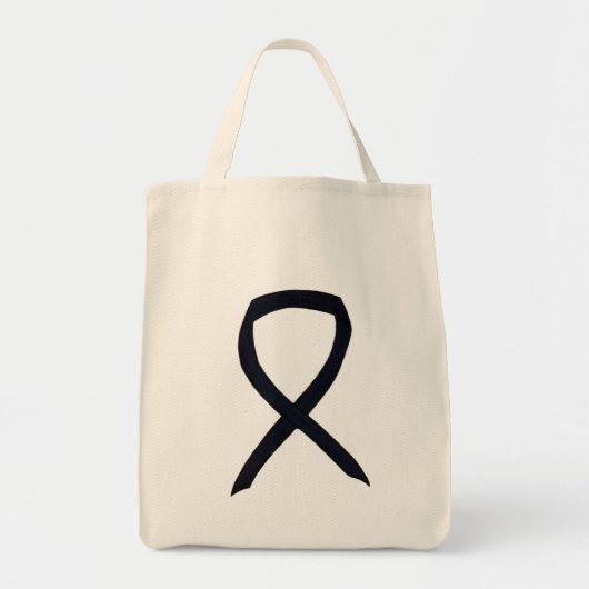 Black Awareness Ribbon Custom Art Canvas tas (Voorkant)