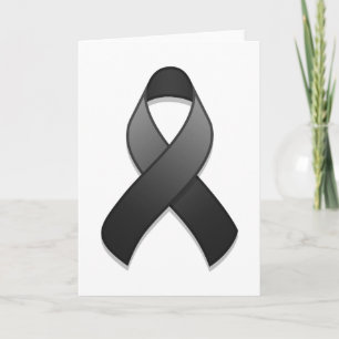 Black Awareness Ribbon Kaart