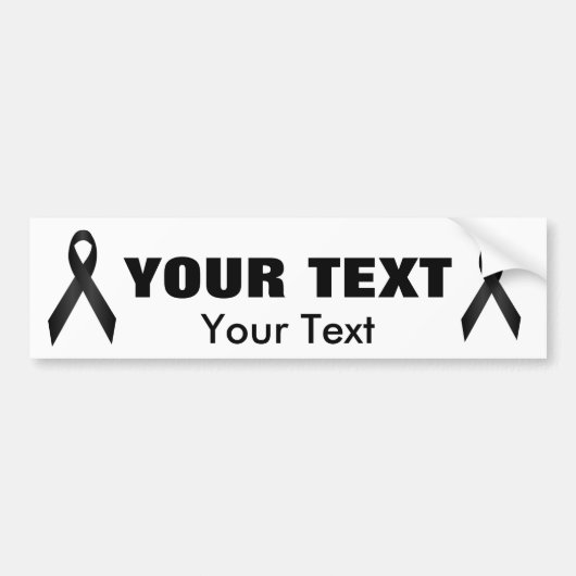 Black Awareness Ribbon Sjabloon Bumpersticker (Voorkant)