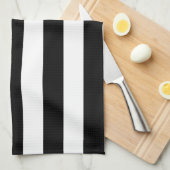 Black Awning Stripe Theedoek (Quarter Fold)