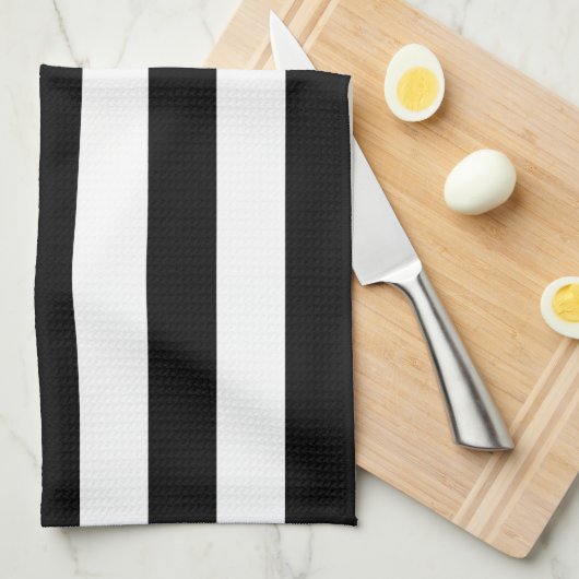 Black Awning Stripe Theedoek (Quarter Fold)