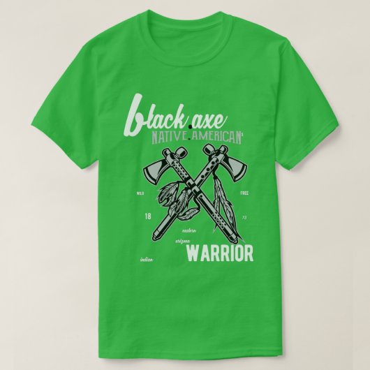 BLACK AX NATIVE AMERICA WARRIOR T-SHIRT (Design voorkant)