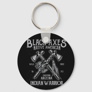 Black Axes Native America Indian Warrior Arizona Sleutelhanger