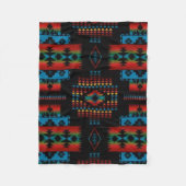 BLACK Aztec afdrukken Fleece Deken (Voorkant)