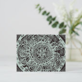 Black Aztec Mandala Briefkaart (Staand voorkant)