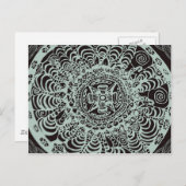 Black Aztec Mandala Briefkaart (Voorkant / Achterkant)