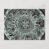 Black Aztec Mandala Briefkaart (Voorkant)