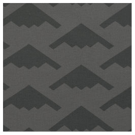Black B-2 Spirit Stealth Bomber Pattern on Grey Stof