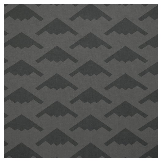 Black B-2 Spirit Stealth Bomber Pattern on Grey Stof (Swatch)