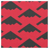 Black B-2 Spirit Stealth Bomber Pattern on Red Stof (Close Up)
