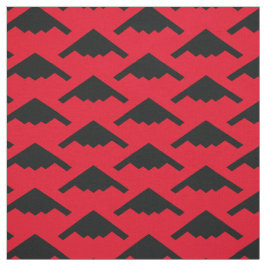 Black B-2 Spirit Stealth Bomber Pattern on Red Stof