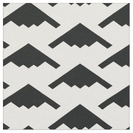 Black B-2 Spirit Stealth Bomber Pattern on White Stof
