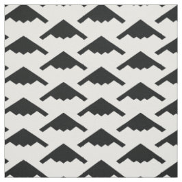 Black B-2 Spirit Stealth Bomber Pattern on White Stof
