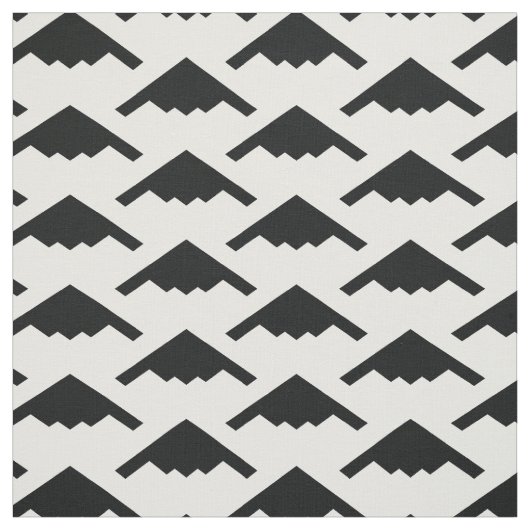 Black B-2 Spirit Stealth Bomber Pattern on White Stof (Swatch)