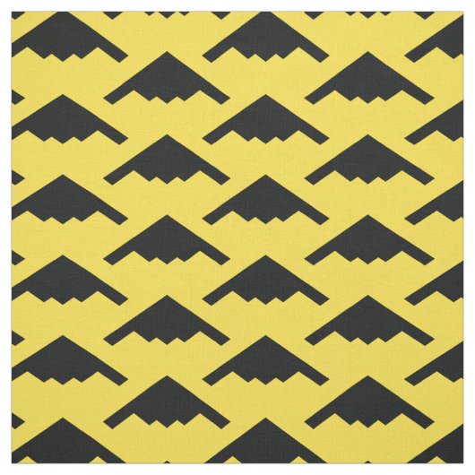 Black B-2 Spirit Stealth Bomber Pattern on Yellow Stof (Swatch)