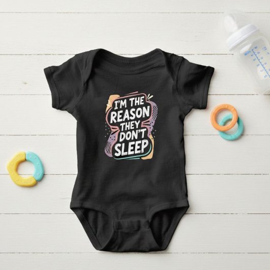 Black Baby Bodysuit with Funny Phrase 