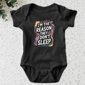 Black Baby Bodysuit with Funny Phrase 