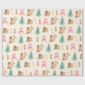 Black Baby Girl's Eerste Kerstvakantie Cadeaupapier (Vlak)